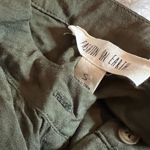 Olive Green Casual Bow Detail Dress - Picture 3 of 3